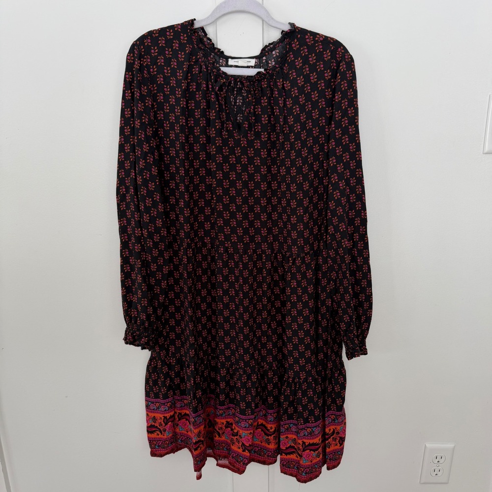 Beach Lunch Lounge Women's Dress Cover-Up Long Sleeve Boho Beachy Floral Size XL